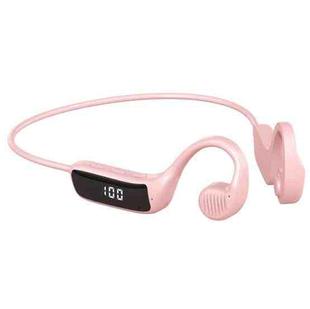 S368 Long Battery Life Bone Conduction Bluetooth 5.1 Earphone with Digital Display(Pink)
