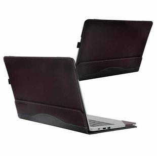 PU Leather Laptop Protective Case For Huawei Honor MagicBook(Wine Red)