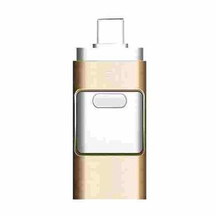 256GB Type-C + 8 Pin + USB 3.0  3 In 1 OTG Metal USB Flash Drive(Gold)