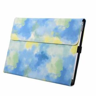 For Microsoft Surface Pro 7+ / 7 / 6 / 5 / 4 Ink and Wash Leather Tablet Protective Case, Color: Blue