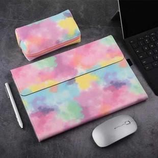 For Microsoft Surface Pro 7+ / 7 / 6 / 5 / 4 Ink and Wash Leather Tablet Protective Case, Color: Colorful + Power Bag