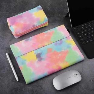 For Microsoft Surface Go 1 / 2 Ink and Wash Leather Tablet Protective Case, Color: Colorful + Power Bag
