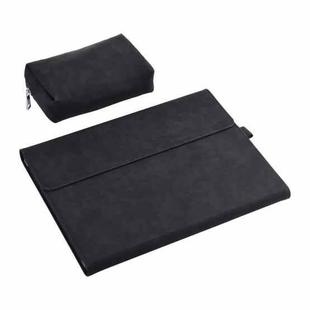 13 inch Leather Tablet Protective Case For Microsoft Surface Pro X, Color: Black + Power Bag