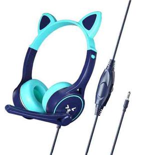 Soyto SY-G30 Cat Ear Computer Headset, Style: Non-luminous Version (Blue Green)