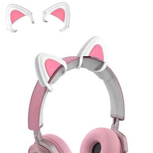 T6 Cute Cat Ear Decoration for Headphones(White)
