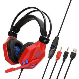 Soyto SY850MV Luminous Gaming Computer Headset For PC (Red Blue)
