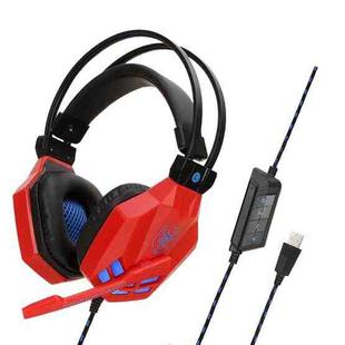 Soyto SY850MV Luminous Gaming Computer Headset For USB (Red Blue)