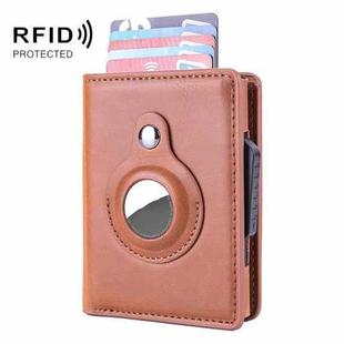 RFID Automatic Pop-Up Card Holder Multi-Function Locator Wallet For AirTag(Apricot)