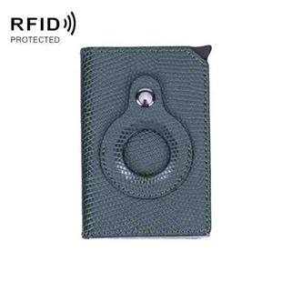 Lizard Pattern RFID Anti-Theft Card Holder With Tracker Hole For Airtag(Green)