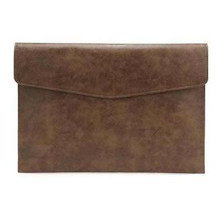 PU Leather Litchi Pattern Sleeve Case For 13.3 Inch Laptop, Style: Single Bag  (Dark Brown)