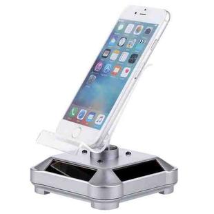 Solar Turntable Mobile Phone Stand Display Stand With Coloful Light(Silver)