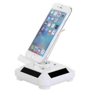 Solar Turntable Mobile Phone Stand Display Stand With Coloful Light(White)