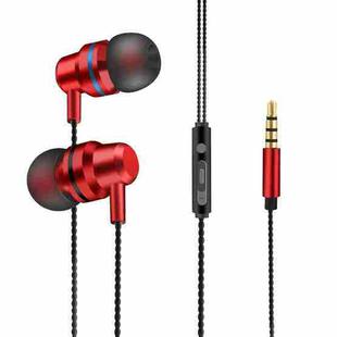 2 PCS TS8 3.5mm In-Ear Metal Wired Control Phone Earphone(Red)