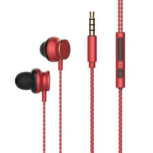 2 PCS TS118 3.5mm Metal In-Ear Wired Game Earphone(Red)