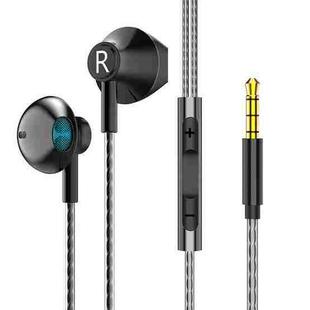 TS5000 3.5mm Metal Subwoofer Wired Earphone(Black)