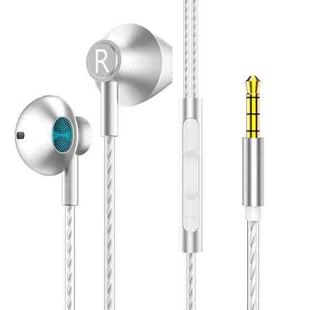 TS5000 3.5mm Metal Subwoofer Wired Earphone(Silver Gray)