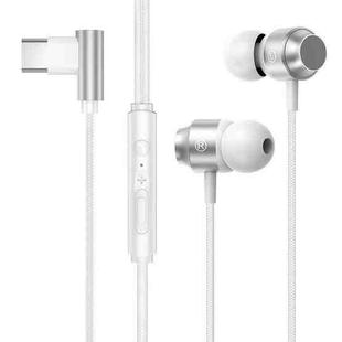 TS902 Metal In-Ear USB-C / Type-C Game Earphone, Cable Length: 1.2m(Silver Gray)