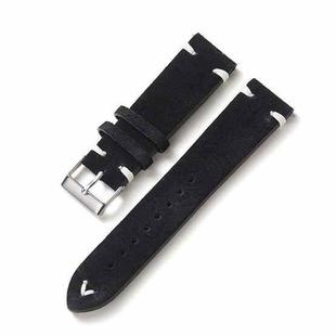 Color-Block Stitching Micro-Leather Switch Quick Release Watch Band, Specification: 20mm(Black)