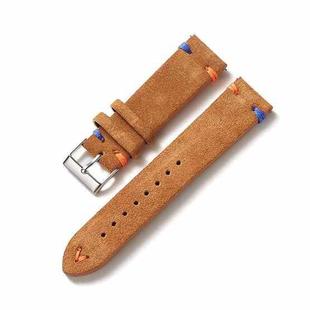 Color-Block Stitching Micro-Leather Switch Quick Release Watch Band, Specification: 20mm(Light Brown)