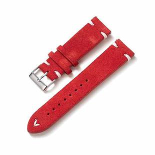 Color-Block Stitching Micro-Leather Switch Quick Release Watch Band, Specification: 20mm(Red)