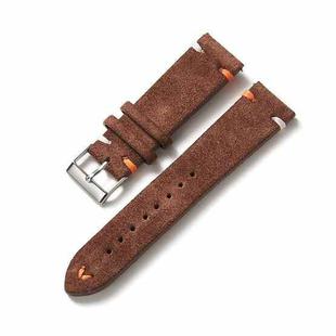 Color-Block Stitching Micro-Leather Switch Quick Release Watch Band, Specification: 22mm(Dark Brown)
