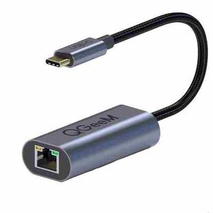 QGeeM QG-UA05 USB-C to Ethernet Adapter(Silver Gray)