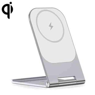 Y56 15W Folding Magnetic Wireless Charging Stand for iPhone 12 and Above(Silver)