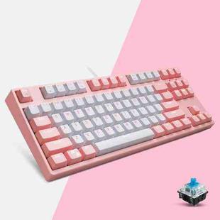 87/108 Keys Gaming Mechanical Keyboard, Colour: FY87 Pink Shell Green Shaft