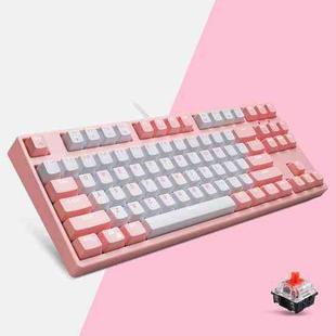87/108 Keys Gaming Mechanical Keyboard, Colour: FY87 Pink Shell Red Shaft 