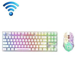 ZIYOU LANG T87 Gaming Luminous Wireless Keyboard and Mouse Set(White)