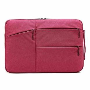 Zipper Type Polyester Business Laptop Liner Bag, Size: 14 Inch(Rose Red)