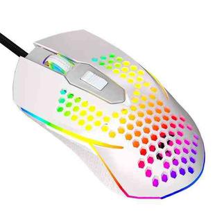 LEAVEN S50 6Keys Macro Definition Programmable RGB Lighted Gaming Wired Mouse, Cable Length: 1.5m(White)