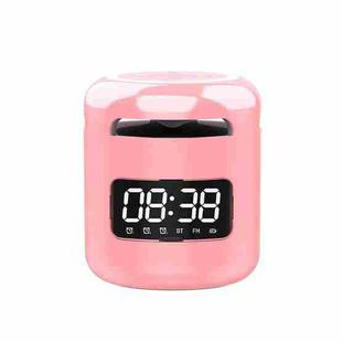 JM01 Mini Card Outdoor Portable Wireless Bluetooth Speaker Clock(Pink)