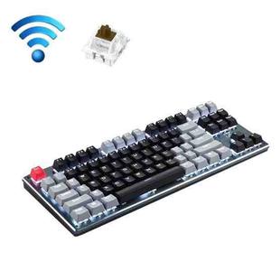 Technology 87-key Wireless Wired Bluetooth Three-mode Gaming Mechanical Keyboard(Black Gray Tea Shaft)