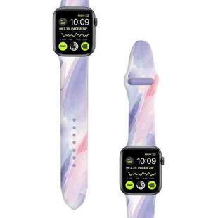 2 PCS Printed Silicone Watch Band For Apple Watch Series 8&7 41mm / SE 2&6&SE&5&4 40mm / 3&2&1 38mm(Purple Rhyme)