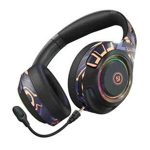 EL-A2 Gaming Ambient Light Folding Wireless Bluetooth Headset(Black)