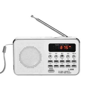 L-938 FM AM Rechargeable Radio Supports Card MP3 Playback(White)
