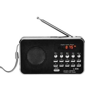 L-938 FM AM Rechargeable Radio Supports Card MP3 Playback(Black)