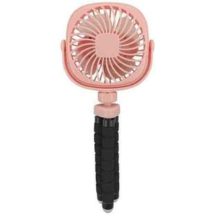 Octopus Stroller Deformation Fan Desktop Portable Handheld USB Small Fan, Colour: 1200mAh Pink