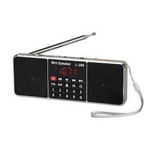 L-288FM Dual Speaker Radio MP3 Player Support TF Card/U Disk with LED Display(Gold)