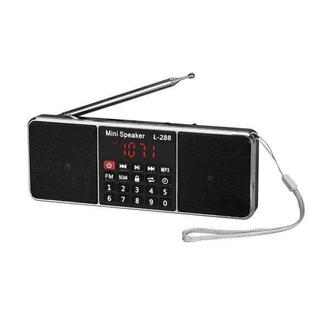 L-288FM Dual Speaker Radio MP3 Player Support TF Card/U Disk with LED Display(Black)