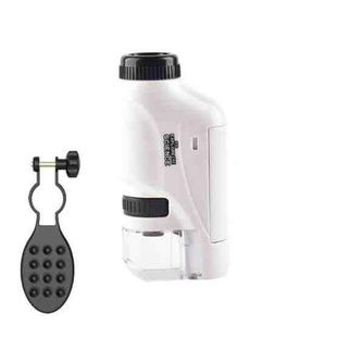 Children Handheld Portable Laboratory Equipment Microscope Toys, Colour: Lite + Bracket (White)