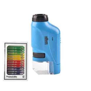 Children Handheld Portable Laboratory Equipment Microscope Toys, Colour: Lite + Specimen (Blue)