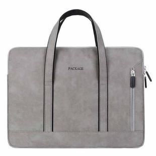 Q5 PU Waterproof and Wear-resistant Laptop Liner Bag, Size: 14 / 14.6 inch(Light Gray)