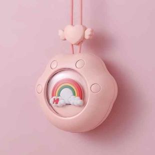 Summer Mini USB Portable Hanging Neck Fan, Style:(Rainbow (Pink))
