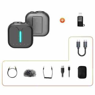 Outdoor Professional Noise-cancelling Wireless Lavalier Microphone Type-C+Apple Adapter