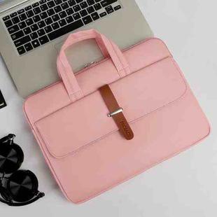 PU Waterproof Wear-resistant Laptop Bag, Size: 14-14.6 inch(Pink)