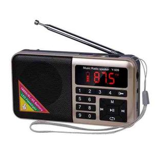 Bluetooth Card Radio Digital FM Player, Specifications: Y-509FM (No Solar Panel)(Gold)