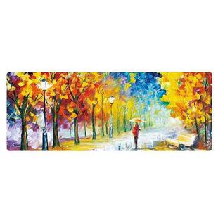400x900x3mm Locked Am002 Large Oil Painting Desk Rubber Mouse Pad(Autumn Leaves)