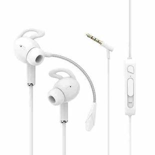 3.5mm Interface Mobile Phone Wire Control Headphones(White)